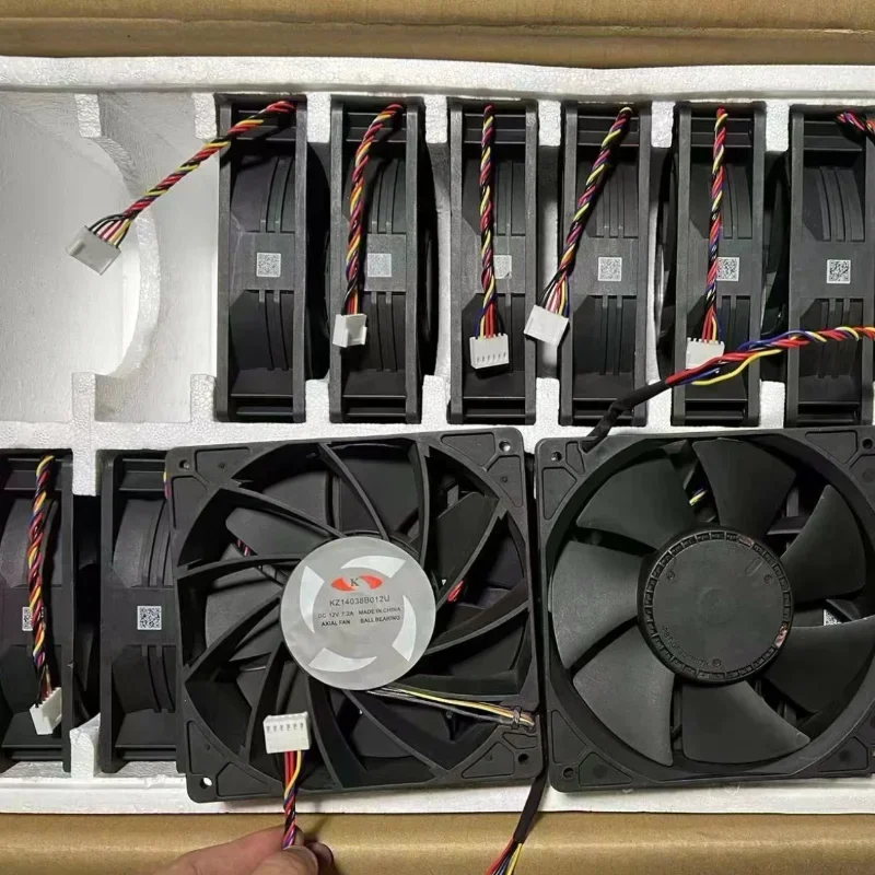 WhatsMiner Fan KZ14038B012U 12V 7.2A 14cm Fan 12V 7.2A 6PIN Draad Connector Hoge Snelheid Server computer Chassis Power Cooling Drop
