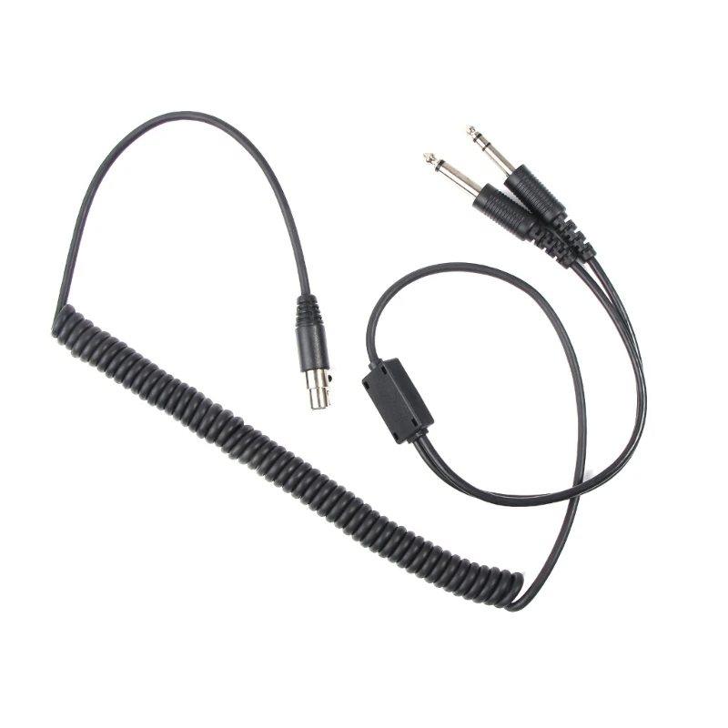 Auriculares de avión de doble enchufe, Cable Mono de reparación, Cable de repuesto para auriculares de aviación de helicóptero, Audio duradero