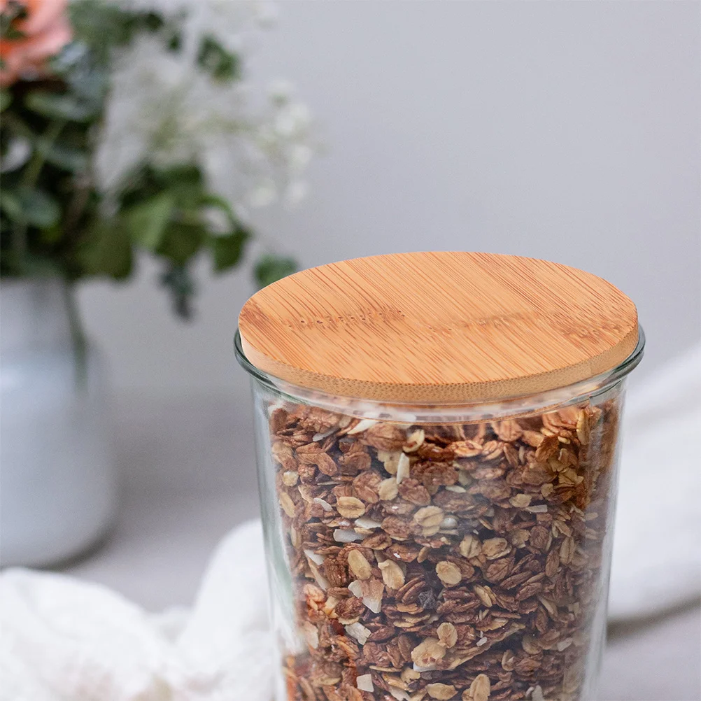 

3Pcs Bamboo Silicone Cup Covers for Milk Tea Mug Tightly Sealed Heat Retaining Lid Wood Design Smooth Edge Safe for Home