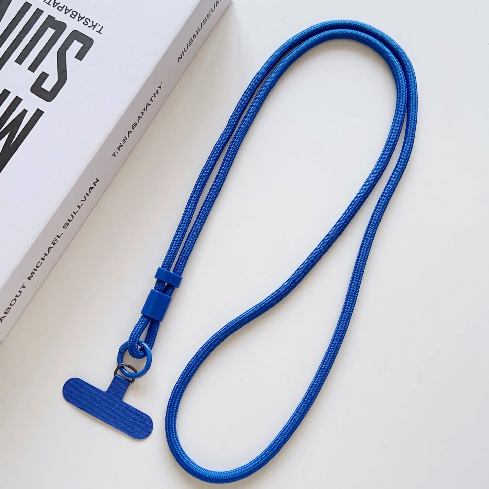 Personalisierbares, trendiges Handy-Lanyard in Uni-Farbe, diagonal tragbar, langer Schultergurt, Seil-Halskette, universell, 60cmx2