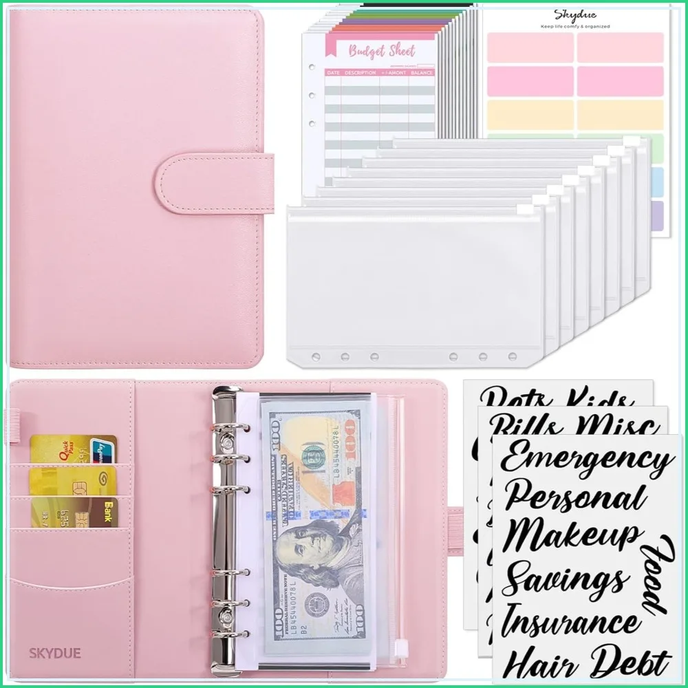 

Budget Binder with Zipper Envelopes, Cash Envelopes and Expense Sheets for Budgeting