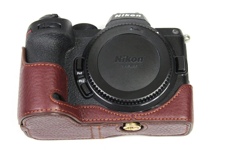 Real Genuine Leather Case Camera Video Bag Half Body Base Protector for Nikon Z5 Z6 Z7 Z6ii Z7ii Protective Opening Bottom Cover