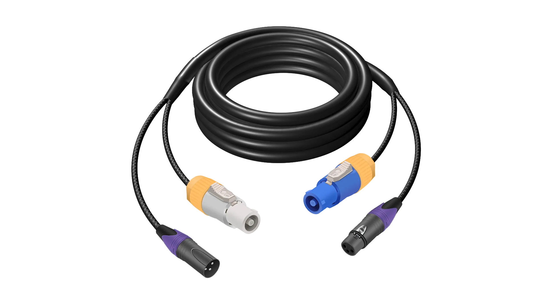 1 Stück Powercon DMX-Kombikabel, wasserdichtes 3-poliges PowerCon-Eingang zum Ausgang und XLR-Buchse auf Stecker, Audio-Kombinationskabel für Bühnenbeleuchtung – Detail 7