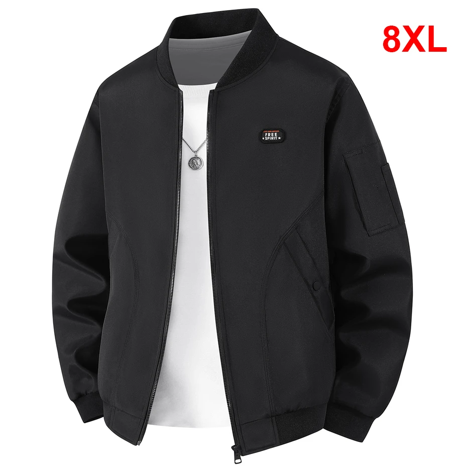 

Autumn Winter Thick Bomber Jacket Men Plus Size 8XL Varsity Jackets Fashion Casual Baseball Coat Male Big Size 8XL