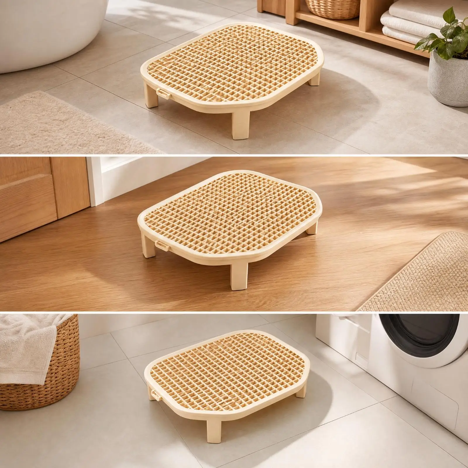 Yellow Cat Litter Sand Pad Tray for Litter Box Two Layer Grid Mat Catcher for Kitten Toilet Easy Clean Floor Protector