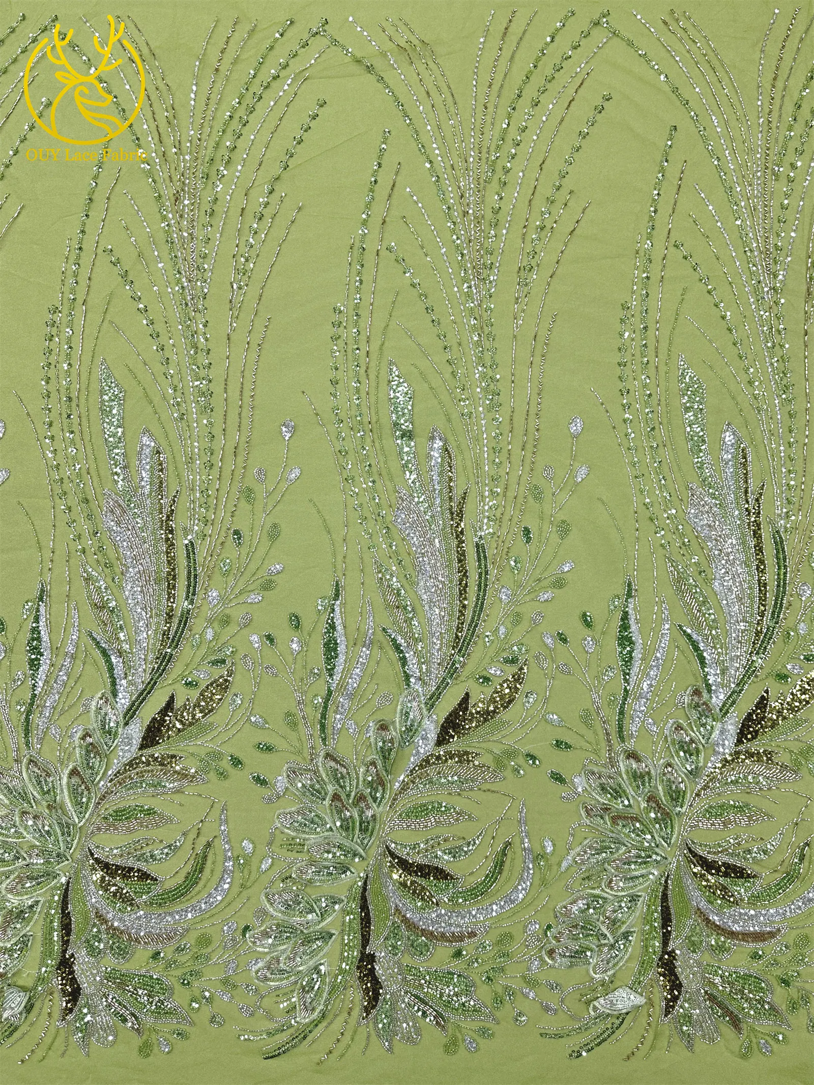 3D Afrikanischer DIY handgefertigter bestickter Perlen-Spitzenstoff, hochwertige nigerianische Pailletten-Französisch-Spitze aus Tüll für Damen-Hochzeitskleider – Detail 13