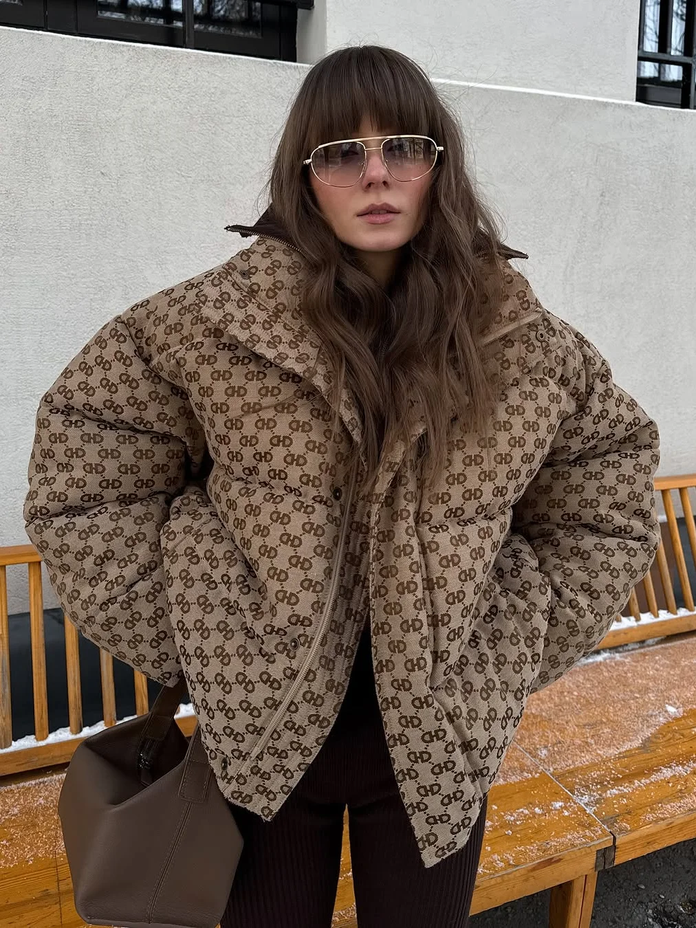  رسالة طباعة النساء معاطف الشتاء عادية سستة سترات خفيفة الوزن مبطن الستر تصميم خمر يندبروف ملابس خارجية جديدة 2025 #2