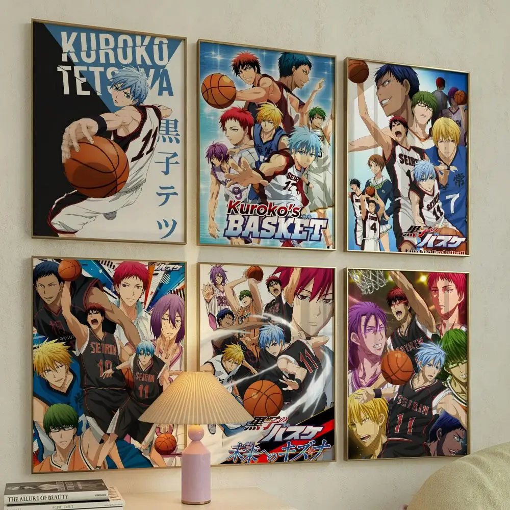 K-Kuroko No Basuke Basketball Poster Self Adhesive Wall Stickers Removable Room Decor Aesthetic Space Murals Fancy Gift