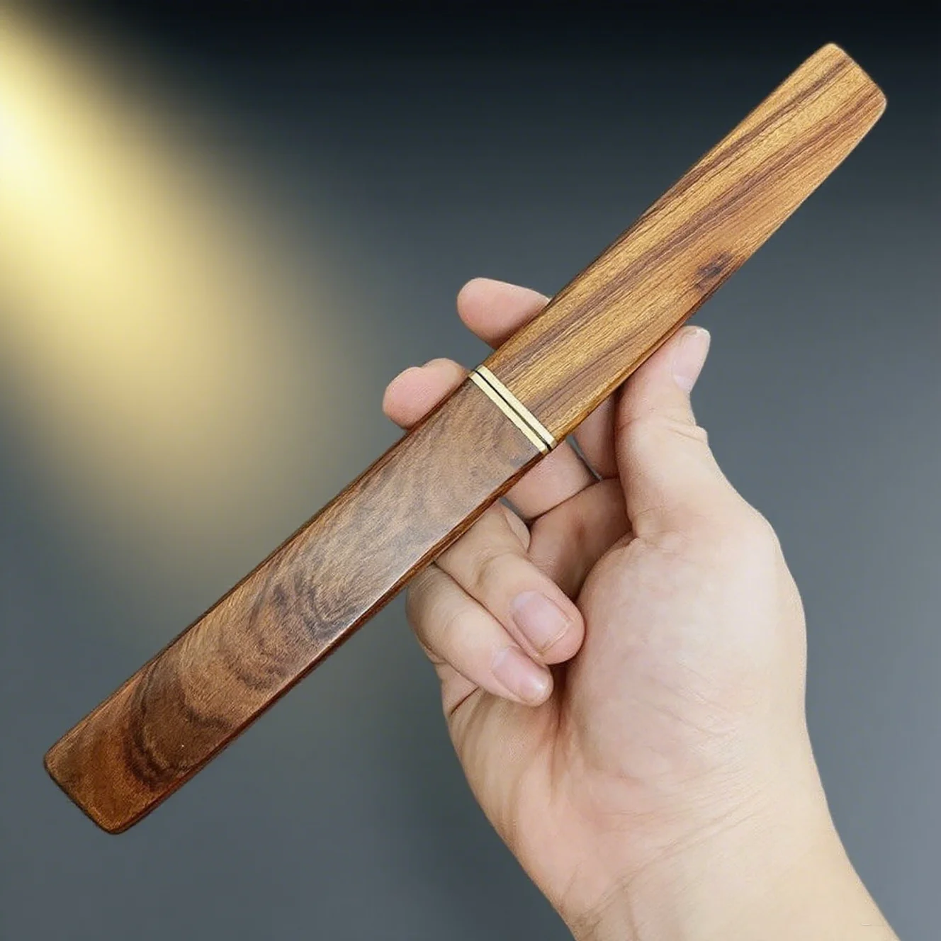 Nóż Sun and Moon Double Knife - Drewno Orzechowe, Ręcznie Polerowany, Kuty, Mały Nóż Prosty, Nóż Kolekcjonerski na Prezent