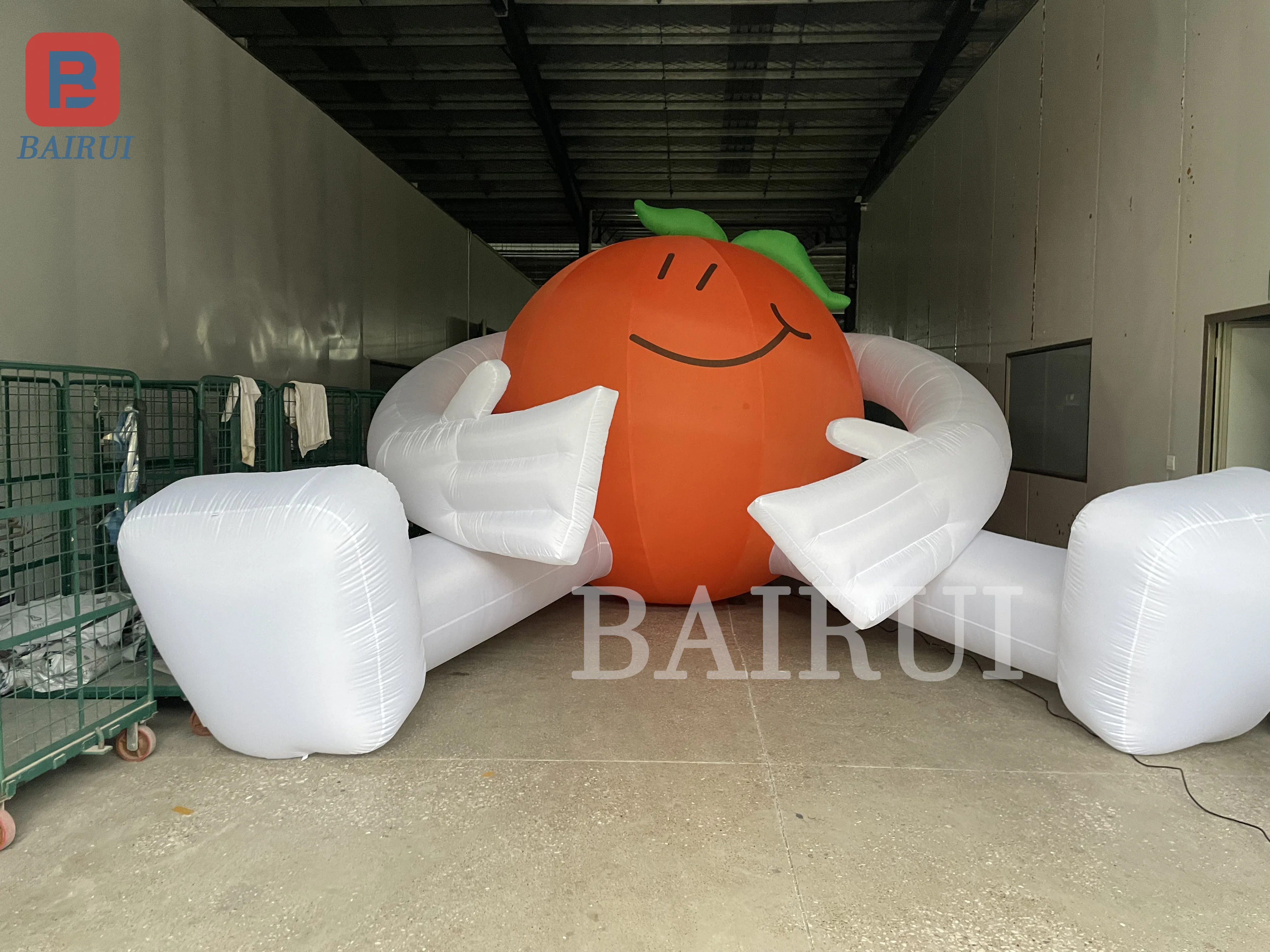 Inflatable hug orange fruit air model creative fruit square art exhibition decorative props can be customized