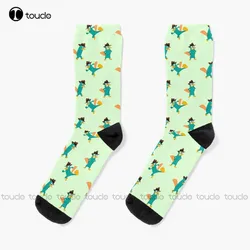 The Perry Set Perry The Platypus' Phineas And Ferb Socks Men'S Novelty Socks Christmas Gift Comfortable Best Girls Sports