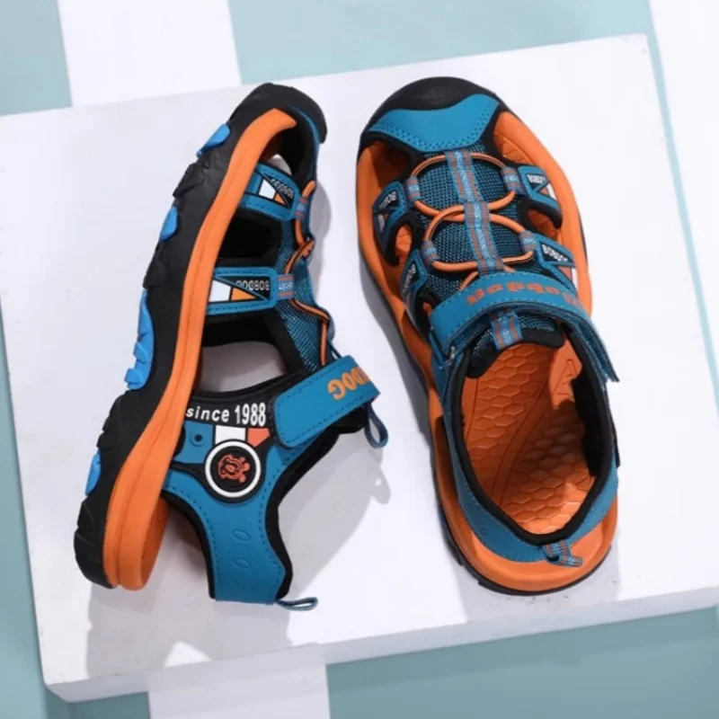 ULKNN 2026 Kids Sandals Girls Leather Summer Shoes For Boys Sandal Beach Children Shoe Cut-out Quick-Dry Breathable Water Sandal
