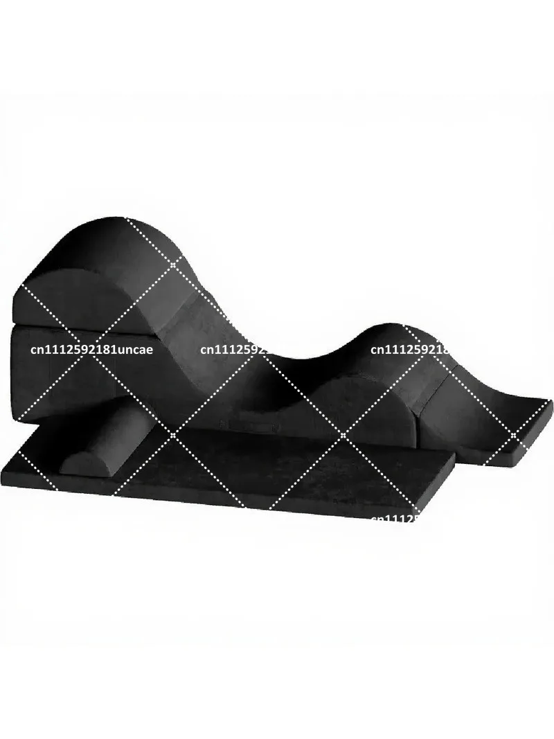 Ergonomic Convertible Yoga Chair with Waist Pillow, Washable Cover Side Pouch, Foam Lounge Seat for Home Meditation
