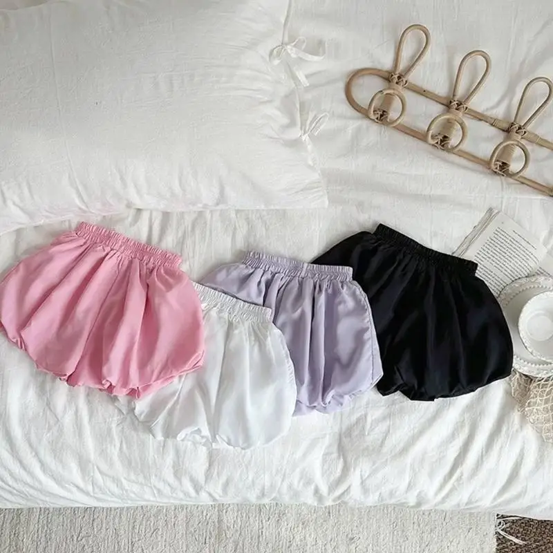 Summer Floral Bud Shorts for Little Girls Relaxed Colorful Lantern Styled Baby Bottoms Comfortable Wear A2UB