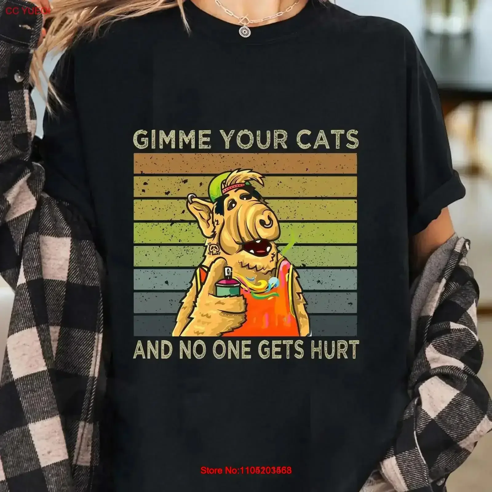 

Gimme Your Cats And No One Gets Hurt T Shirt Vintage Alf Lovers 80s Comedy Movie TV Series Washed graphic Soft vintage Washed