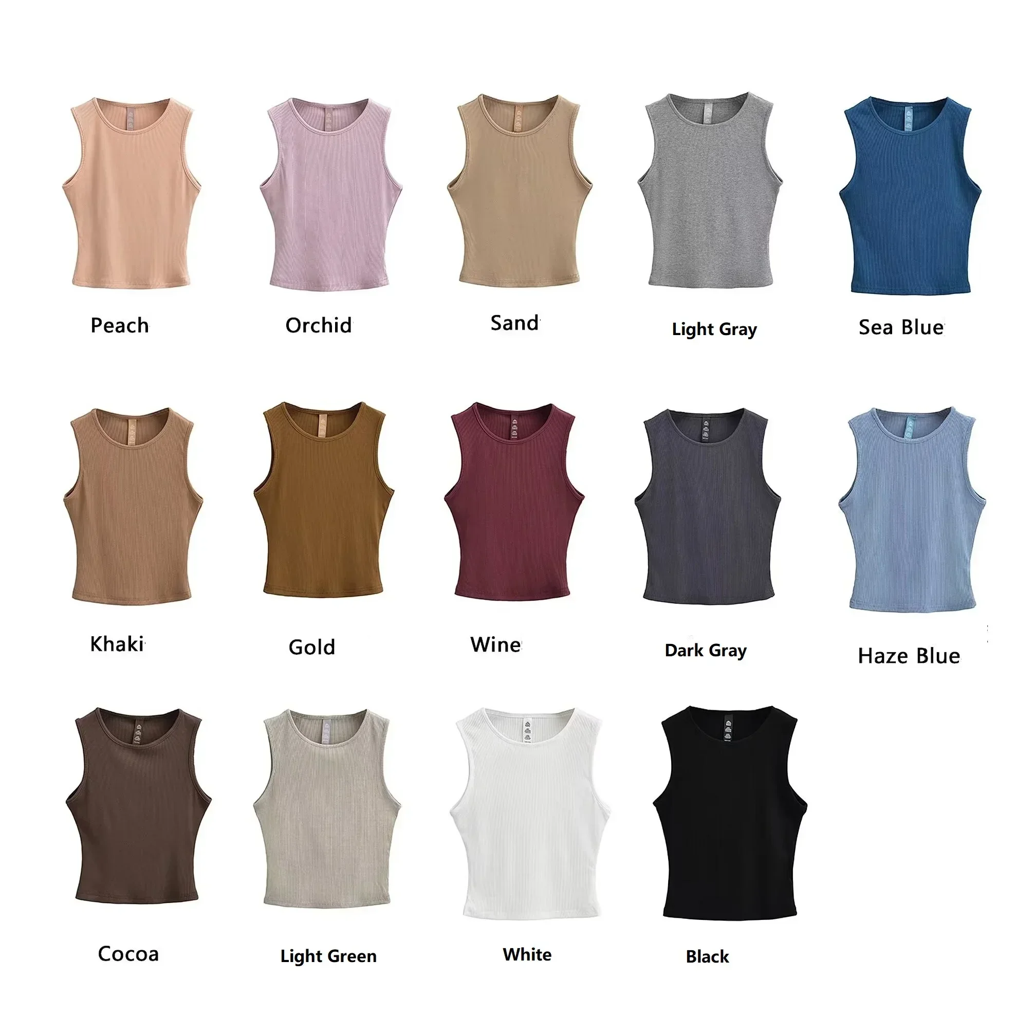 

Женская белая вязаная майка без рукавов 2024, укороченная майка 2B61