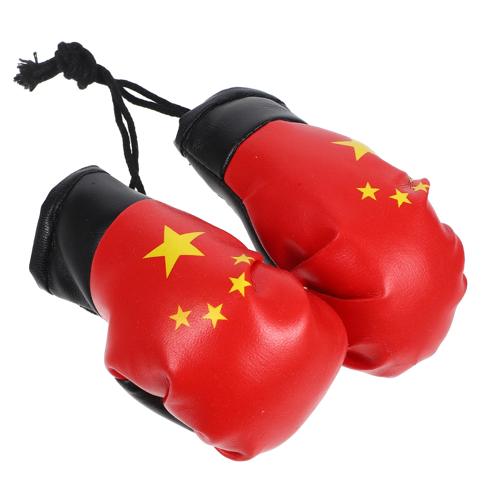 

1 Pair Mini Boxing Gloves Keychain Chinese National Flag Pattern Pendant For Car Mirror Decor Holiday Party Favors Small