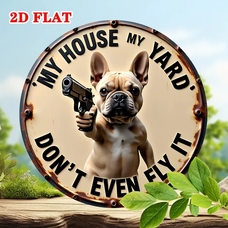 2D Flat, 1pc Funny French Bulldog 
