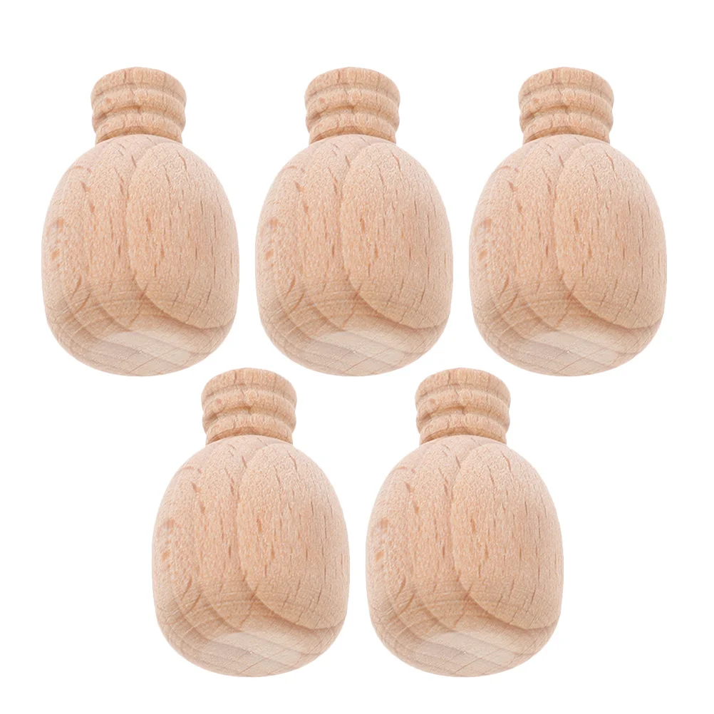 5pcs Blank Wine Bottle Mini Wood Crafts Unfinished Diy Drawing Decor For Party Favors Kids Adults Handcraft Ornament Small