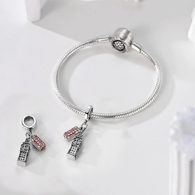 Fit Original Bracelet 925 Sterling Silver Charms Bead CZ Zircon Sun Moon Sydney Opera House Tree Life Dangle DIY Jewelry Gift