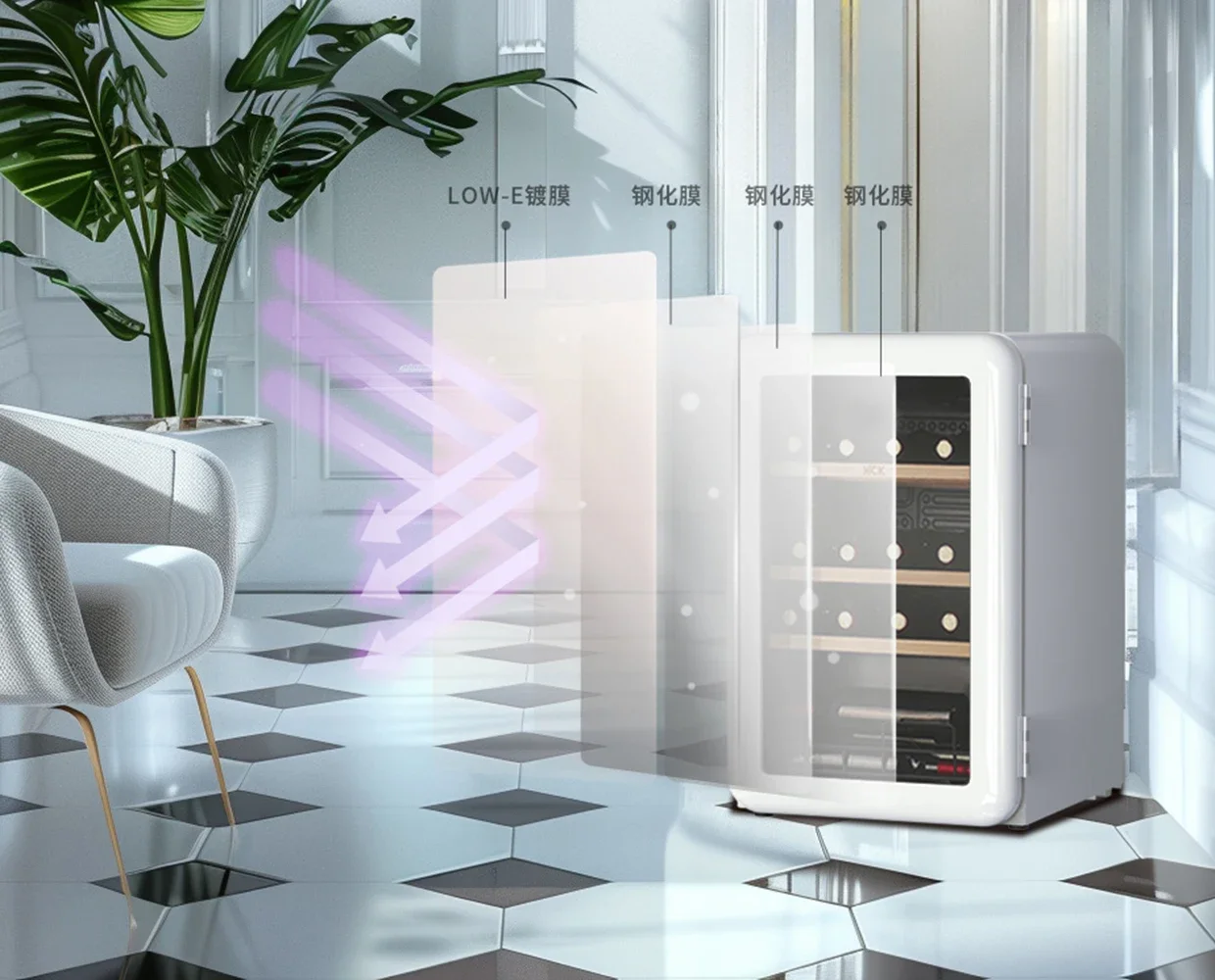Retro wine cabinet constant temperature and humidity household embedded small refrigerator