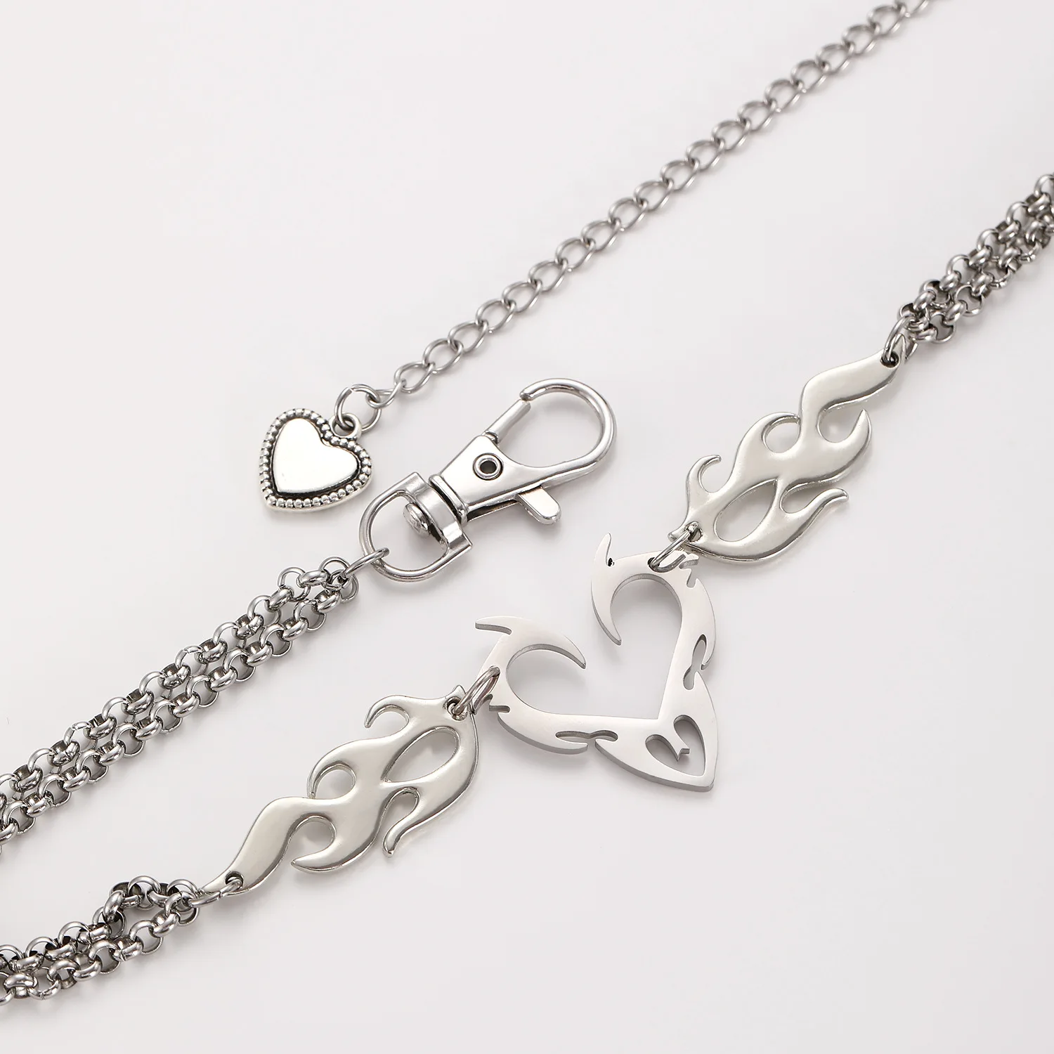 فاسق القلب لهب قلادة خمر جوفاء التدريجي لهب الطوطم سحر المختنق سلاسل مجوهرات شخصية الإكسسوارات هدايا للأصدقاء #5