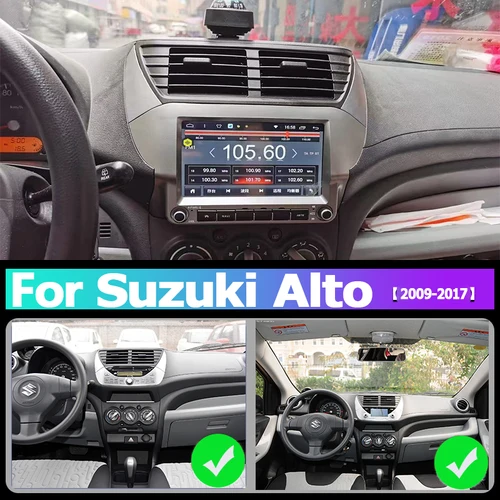 Imagen 2 del producto Para Suzuki Alto 2009 - 2016 Nissan Pixo 4G + WiFi Android13 CarPlay sans fil autoradio multimedia estéreo navegación BT Radio