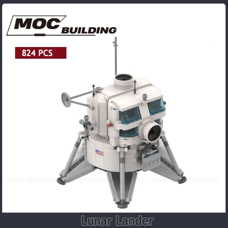 

Miniscale Space Series Moc Building Block Moon Rocket Technology Bricks Lunar Lander Model Science Concept Toys Creative Gifts