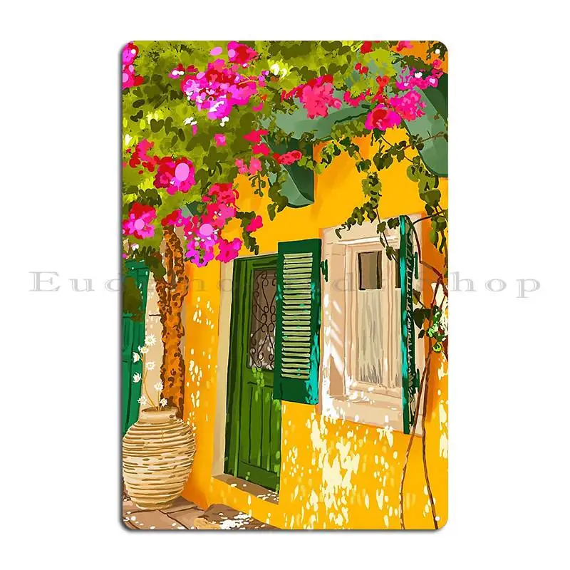 Living In The Sunshine Always Summer Exotic Travel Architecture Italy Sicily Boho Buildings Metal Sign Personalized Club