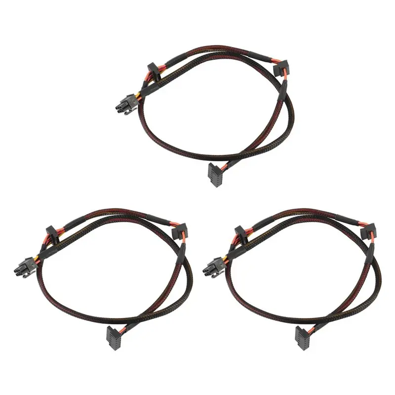 ABUL-3X Modular PSU 6Pin To 3-Port SATA Power Cable 18AWG Wire 80Cm For Antec NP TP ECO Series