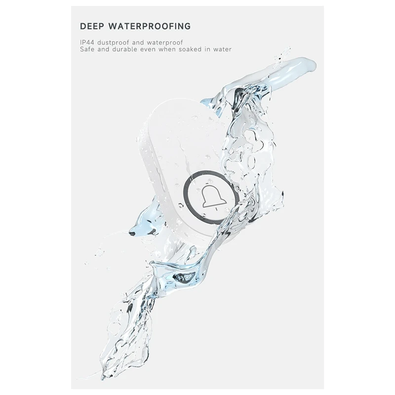 ใหม่ไร้สายกลางแจ้ง Smart Home Doorbell 60 ริงโทน Loud Volume Home ยินดีต้อนรับกันน้ําไม่มีสายไฟ EU-PLUG