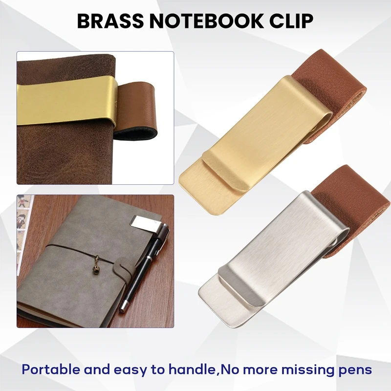 Hot TTKK Pen Loop Traveler Notebook Leather Pen Holder With Stainless Steel Clip 4 Pack