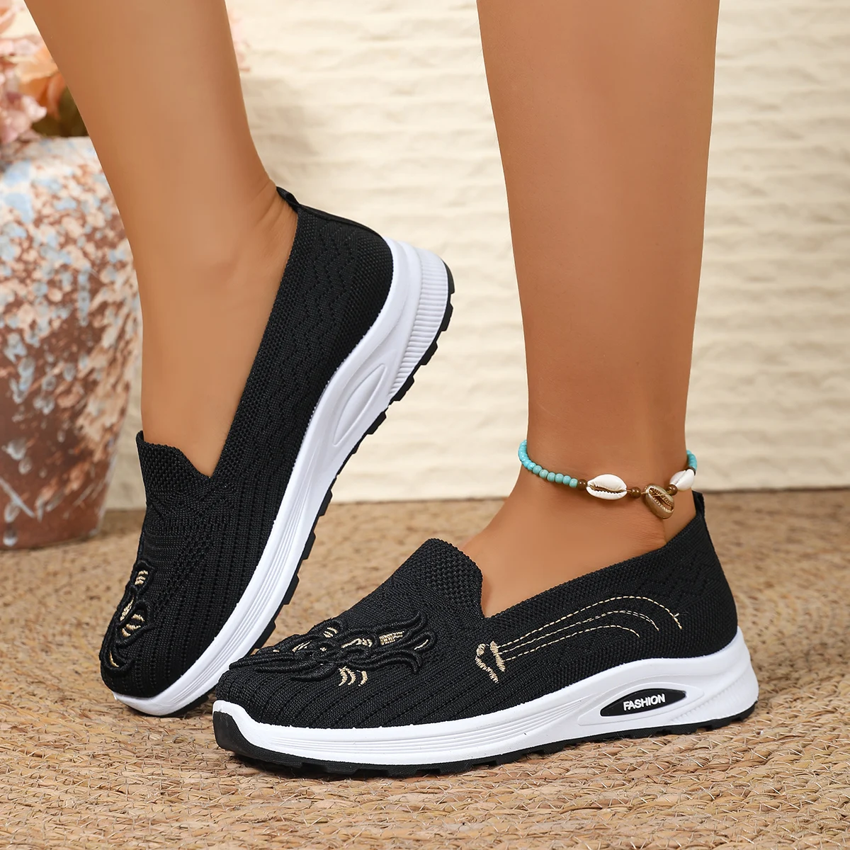 

Мягкая однотонная модная женская обувь, легкие женские кроссовки Zapatos De Mujer, дышащая сетчатая удобная обувь с цветочным принтом для мам