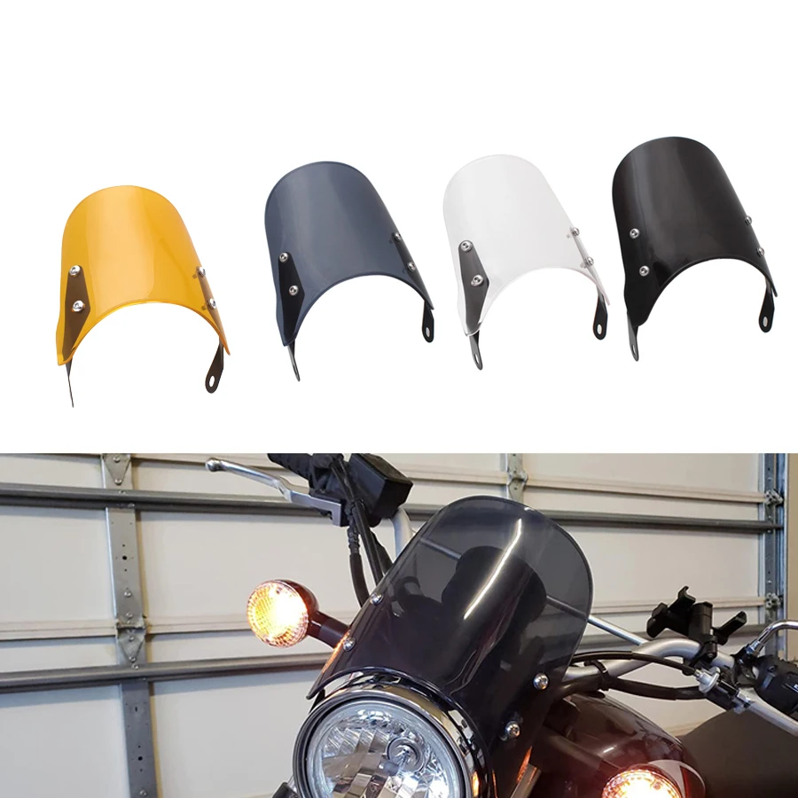 Motorcycle Windshield Windscreen Compatible For Triumph Bonneville T100/T120 2001-2017 Yamaha SCR950 Universal