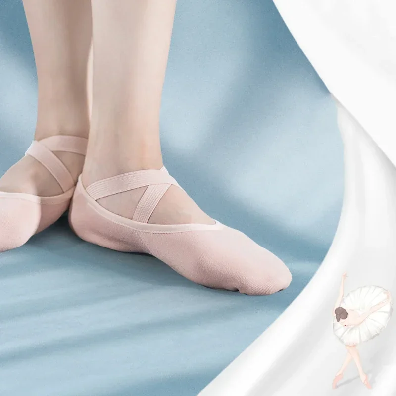 Ballet Shoes Women Pointe Shoes for Ballet High Stretch Canvas Dance Slippers Split Sole Ballet Flats Ballerina Pump For Dancing