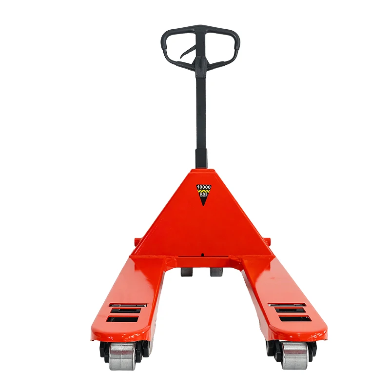 New Strong WM100 10 Ton Manual Pallet Truck Forklift Hydraulic Jack Trolley Rubber Wheels 90mm Fork Height Indoor/Outdoor Use