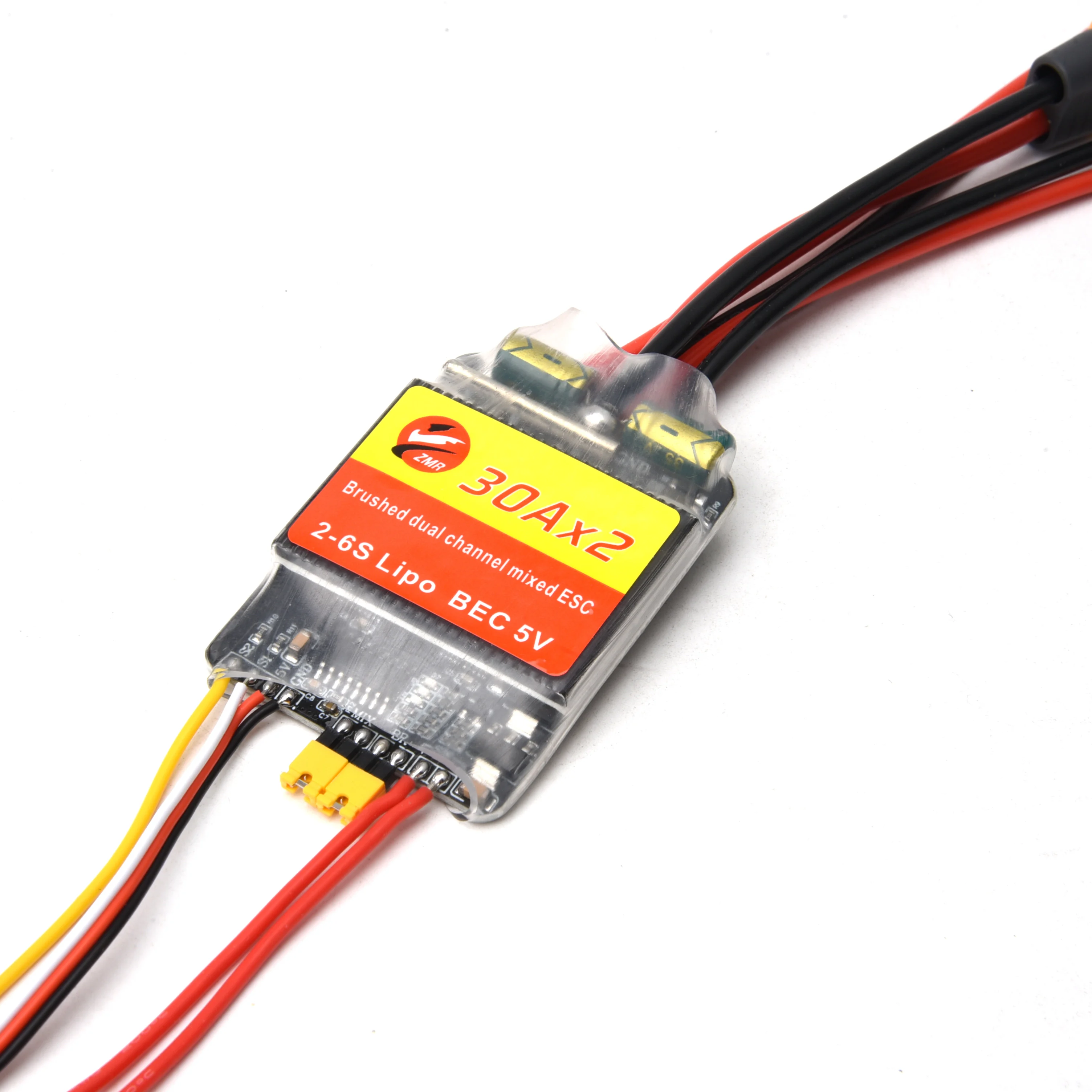 Controlador de velocidad eléctrico ESC cepillado bidireccional de doble vía 30A 50A para tanque de barco de coche modelo Rc