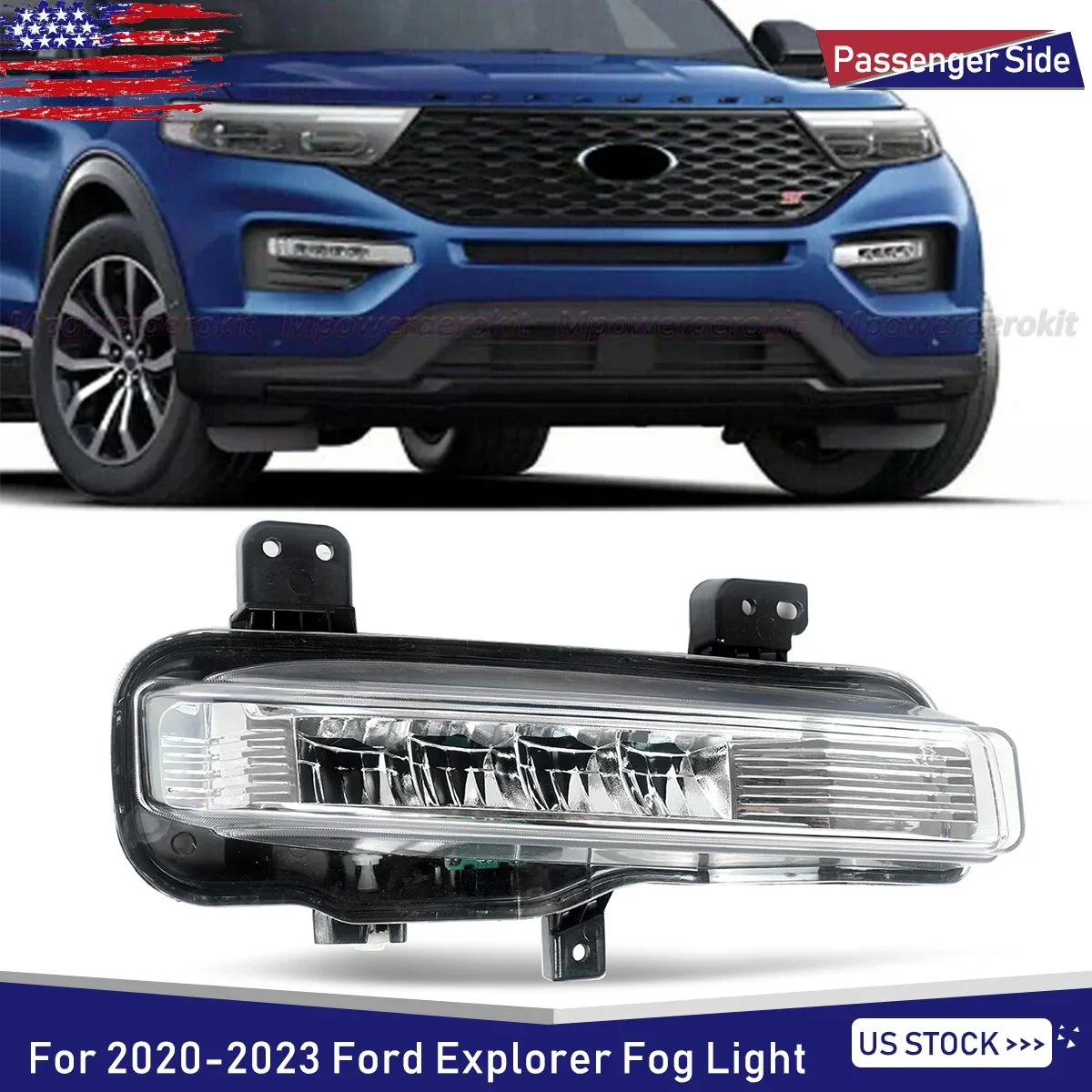 LED Fog Light For Ford Explorer 2020-2023 DRL Driving Lamp Right Passenger Side