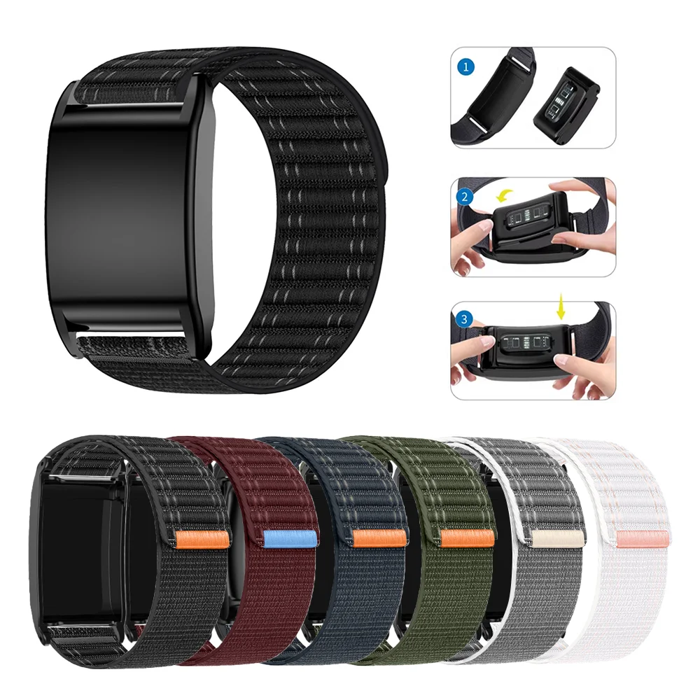 سوار رياضي من النايلون، حزام مطاطي لساعة Whoop 4.0 الذكية، حزام ساعة من النايلون المضفر بحلقة فيلكرو
