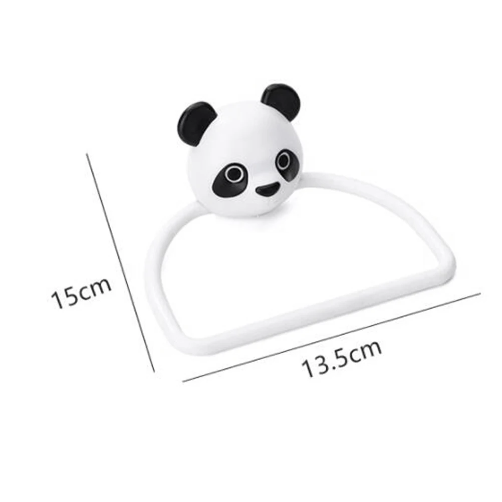 

Panda Towel Rack Lightweight ABS Plastic Bathroom Home Space Saver Traceless Design Easy Installation Dry Clean Tidy Wall