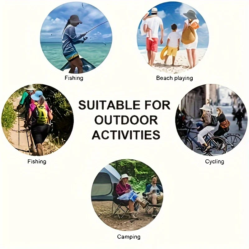 Damen-Sonnenhut in zwei Farben mit Pferdeschwanzöffnung – atmungsaktiv, breiter Rand, geeignet für Strand und Angeln – perfekt für Sommerhüte – Detail 7