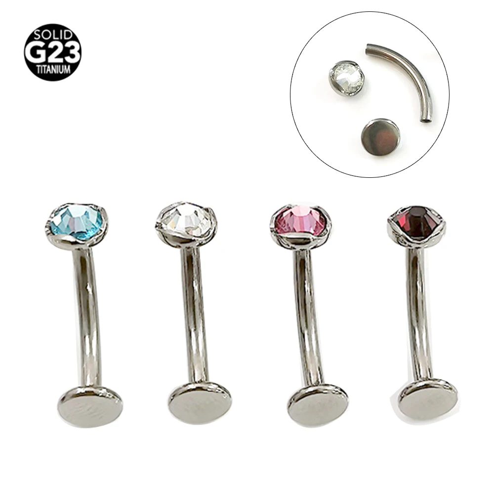 

G23 Titanium14G upside down Body Piercing Nombril Ombligo Belly Button Rings Men Women Body Jewelry Crystal Navel Ring Bar Curve