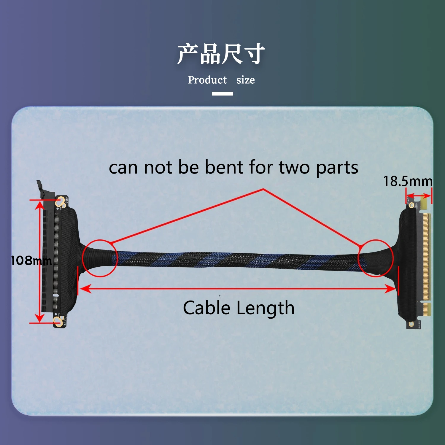 PCIe 4.0 x16 Extension Cable PCI-E Gen4 Server AI Silver-plated Wire 180° Thin Soft Cable GPU Adapter for External Graphics Card