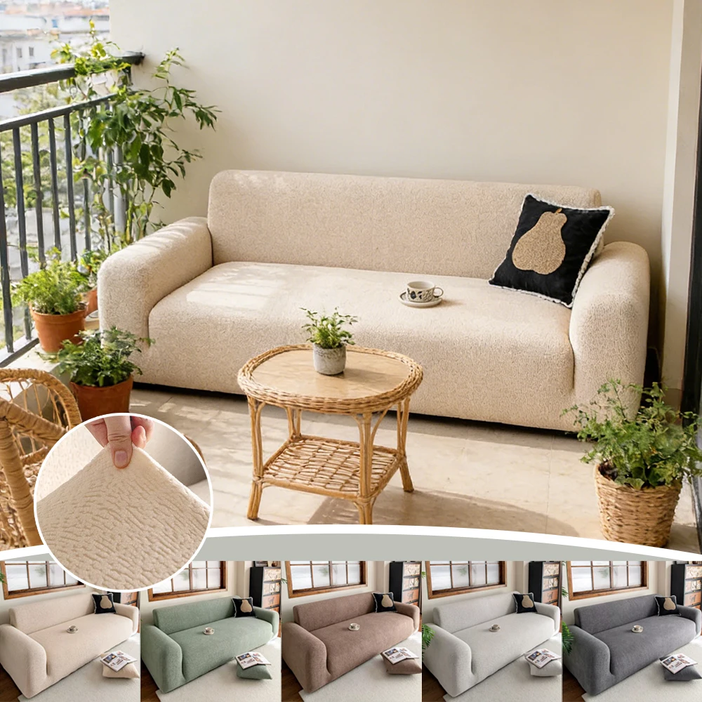 Winter Full-inclusive Non-slip Sofa Protector Polar Fleece Sofa Covers 1/2/3/4 Seater Elastic Couch Cover for Living Room Hogar