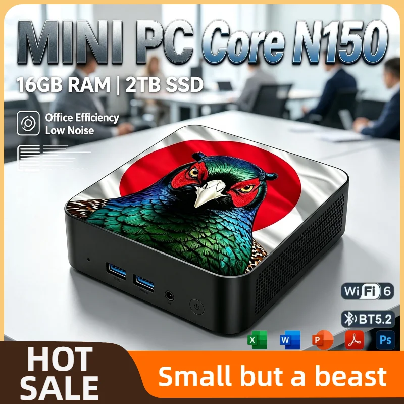 インテル-n150-コンパクトミニpc-16gb-ram-2tb-nvme-ssd-トリプル4kディスプレイ-wifi6-高効率冷却-ホームオフィスミニコンピュータシステム-プロ