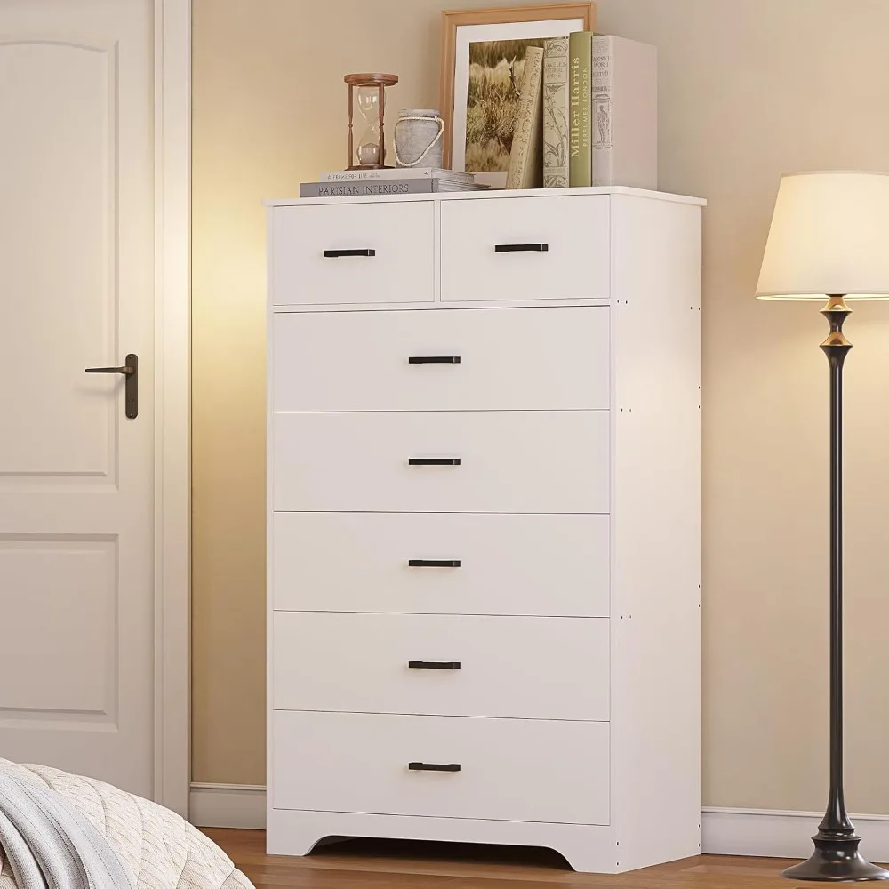 

Tall Dresser for Bedroom, Large Chest of Drawers, High Dressers with Drawers, Modern Wooden Vertical Storage Clothes Closet