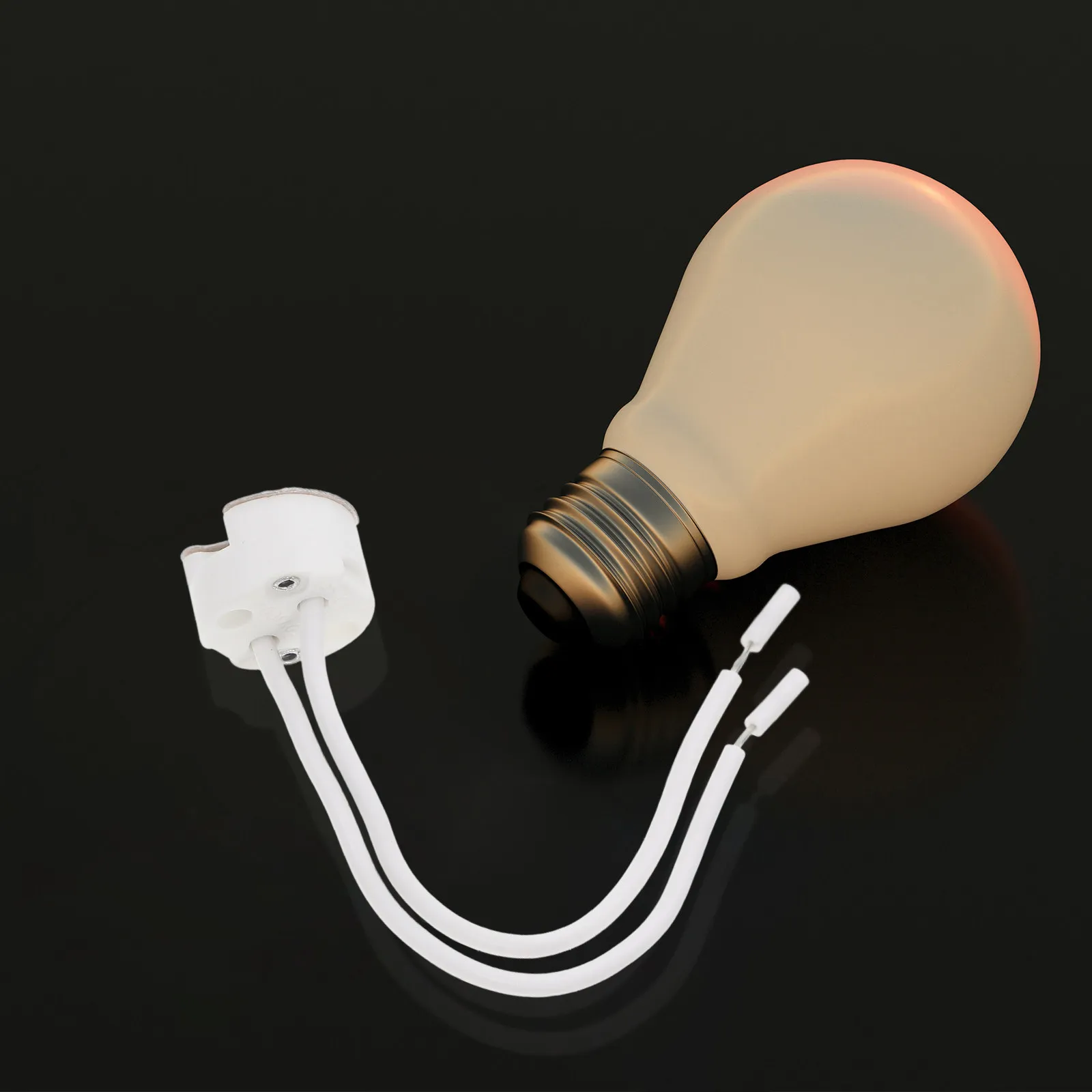 

10Pcs Ceramic Lamp Holder Round Compatible .3 Gu5.3 Mr16 Base Silicone Wire Lamp Socket Replacement for Landscape Light Bulbs