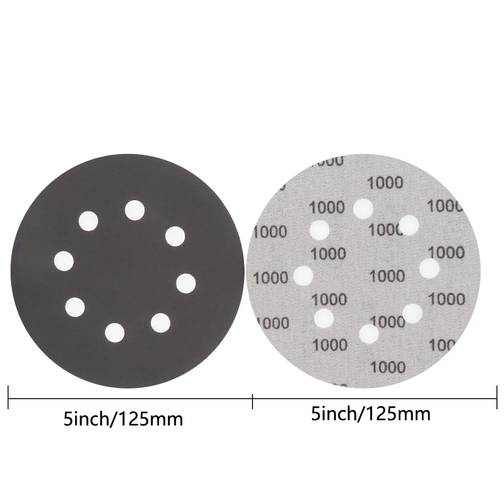 65PCS 5 Inch Sanding Discs Set 8-Hole& No-Hole Wet&Dry Sandpaper 60-5000 Grit Assorted Orbital Sander Pads for Wood Metal Polish