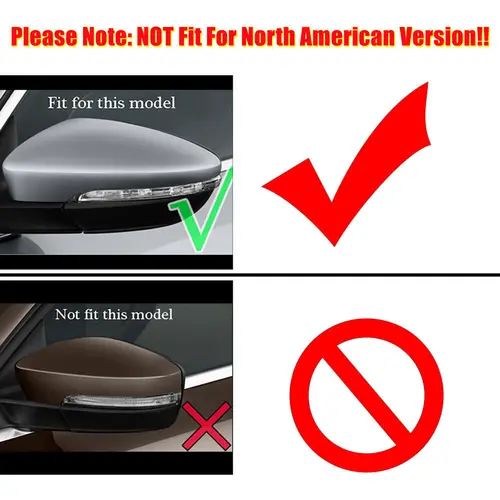 Imagen 2 del producto Para Volkswagen VW Jetta 2011-2017 Passat B7 2011-2014 cubierta de espejo retrovisor lateral de coche pegatina tapa de ala embellecedor de caja de puerta Exterior