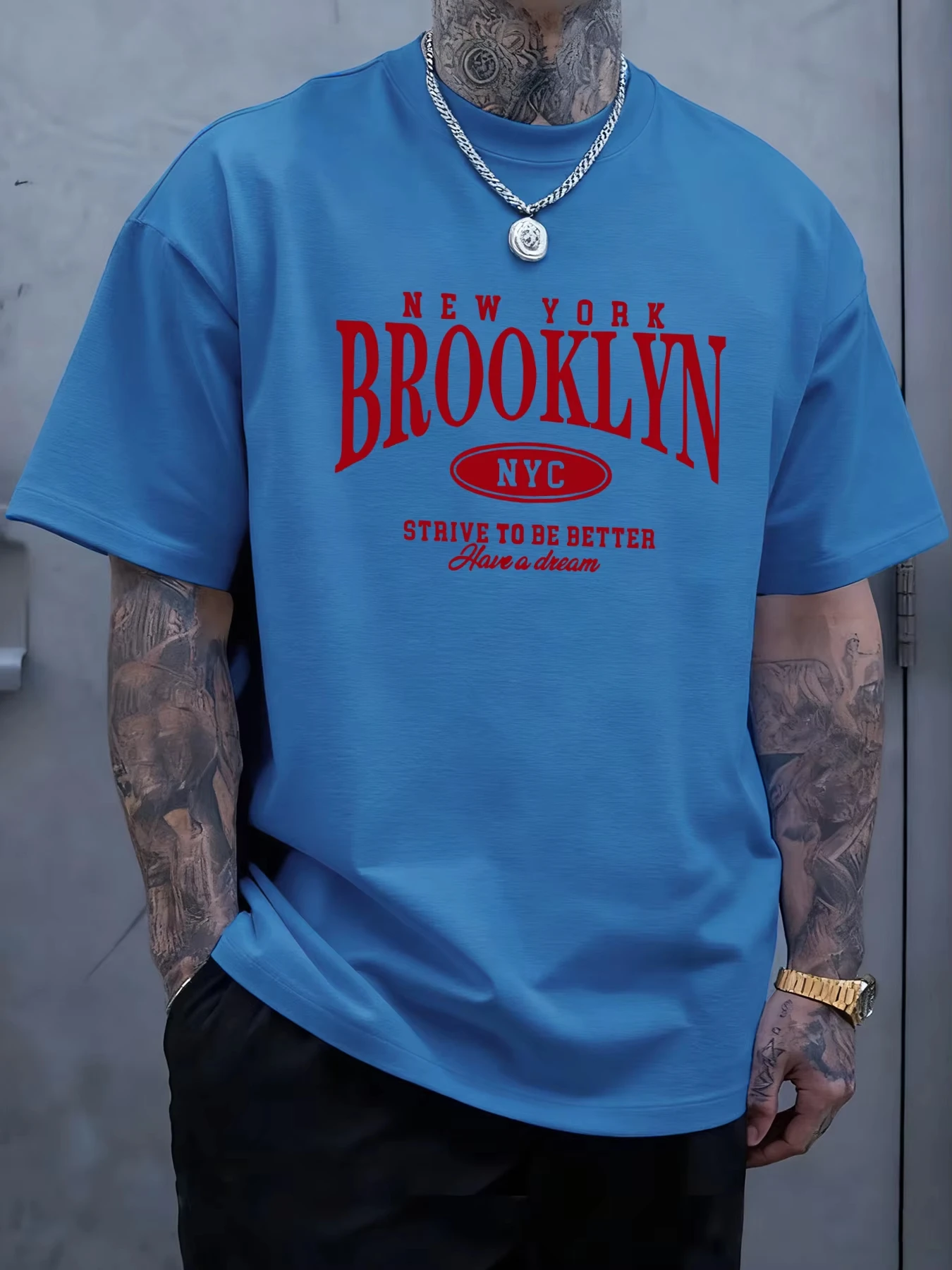 Brooklun New York Brief Drucken Mann T Shirt Hip Hop Crewneck T-Shirt Baumwolle All-Match Kleidung Sommer Mode Lose Kurzarm